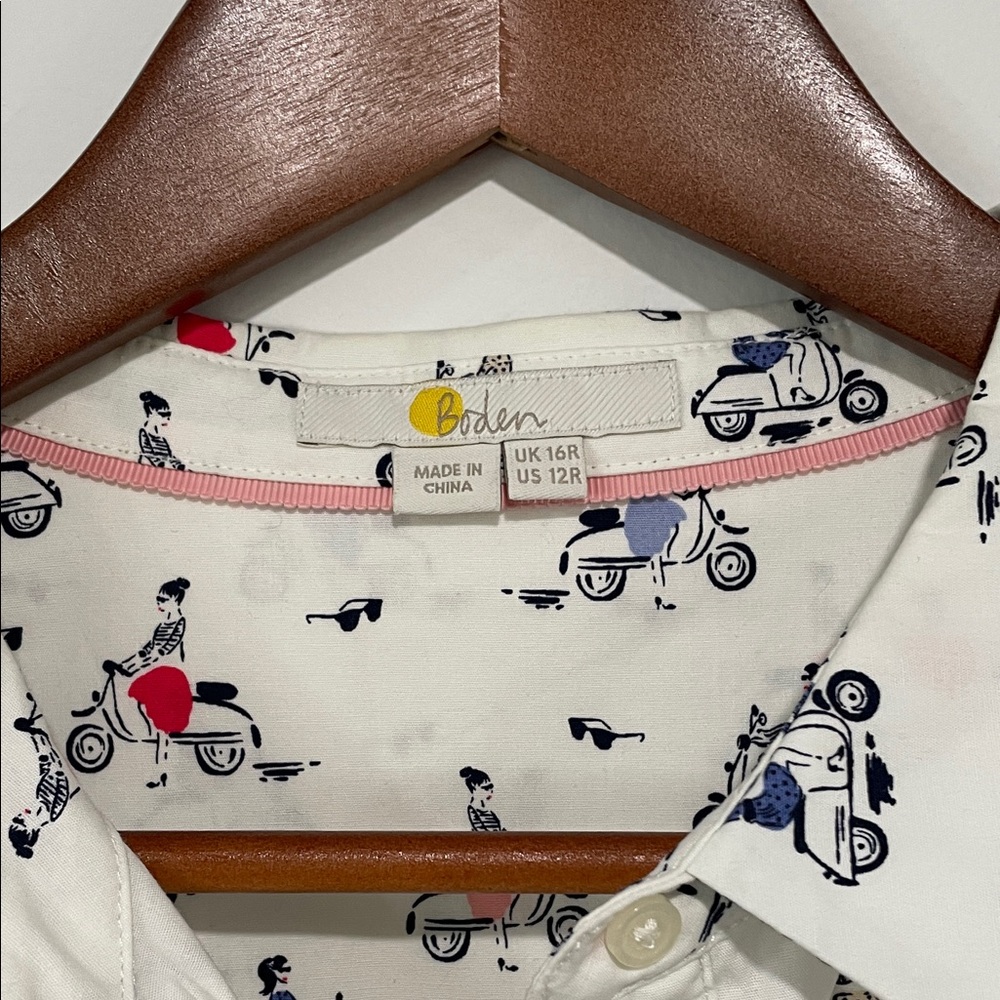Boden Cream Midi Dress with Butterfly Pattern - Picture 2 of 7